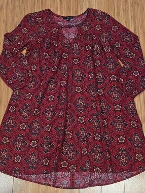 American Eagle Outfitters Burgundy Floral Paisley Dress